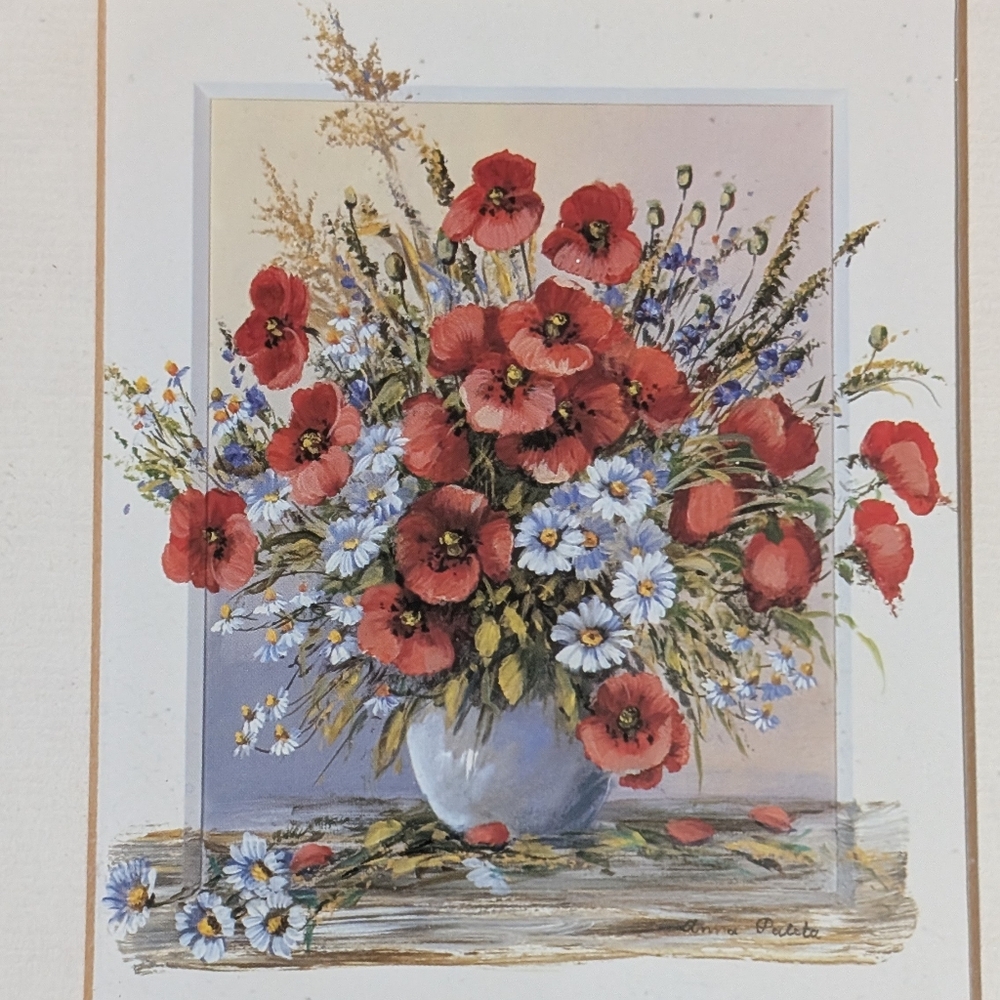 Anna Paleta small framed print flowers still life framed red poppies flaw - Picture 5 of 9
